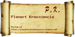 Plenert Kreszcencia névjegykártya